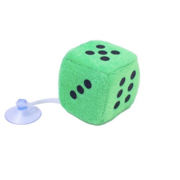 Plush Car Dices 4cm Fluffy Dice Car Accessories Dice with Dots and Suction Cups - Picture 3 of 3